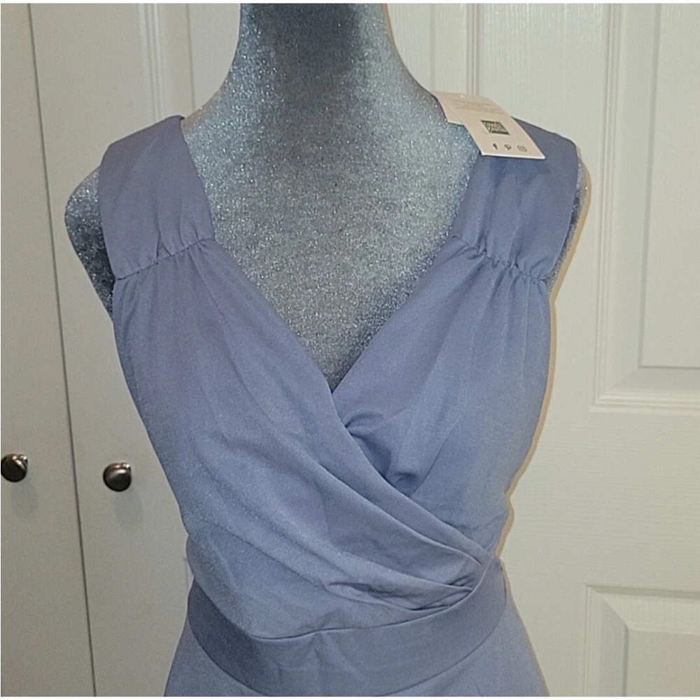 Elegant Blue Sleeveless Dress